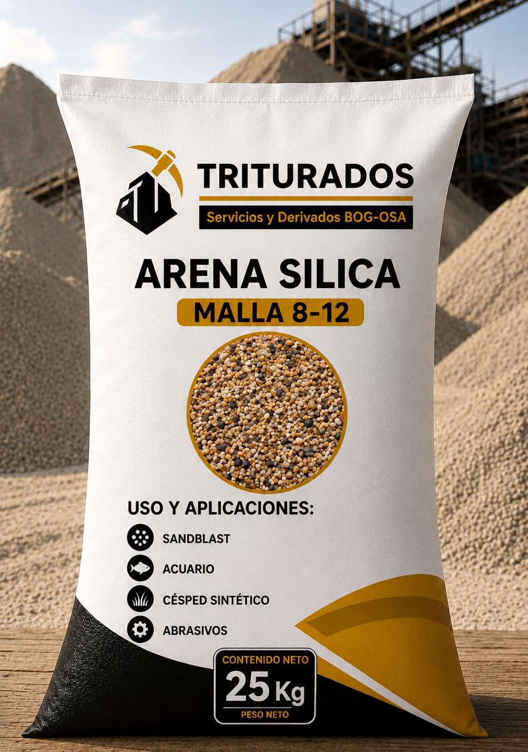 Arena Silica Malla 8-12 25KG
