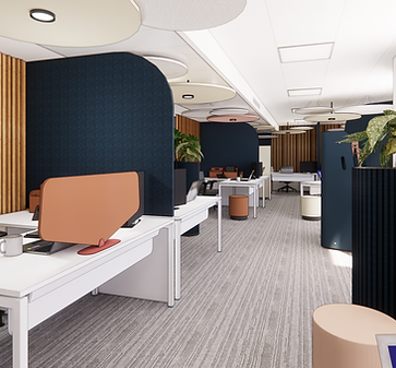 Espace collaboratif Rockwool à Paris 13e, mobilier ergonomique et ambiance feutrée favorisant la concentration et les échanges