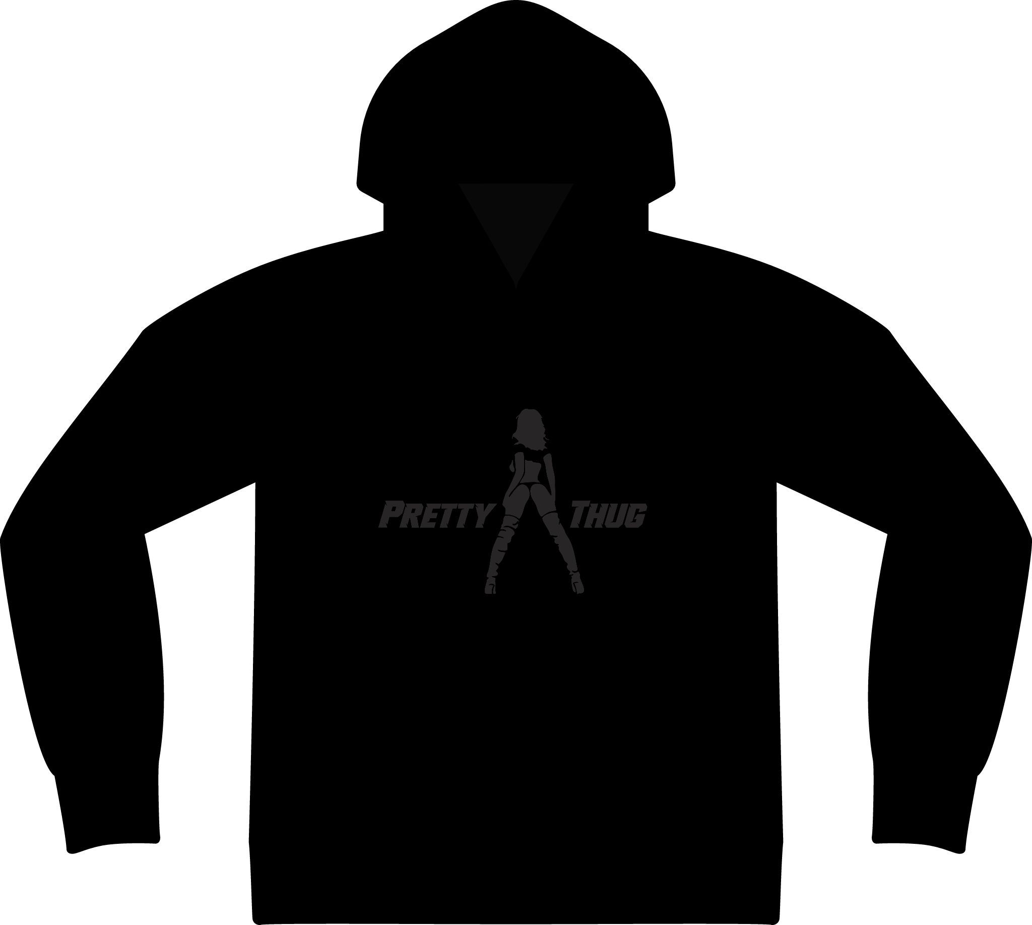 Pretty Thug Fleece Pullover Hoodie BLK-ON-BLK