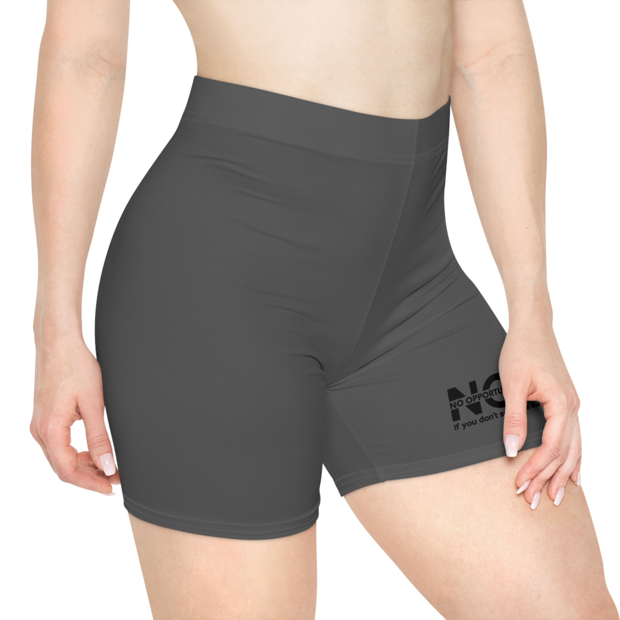 NOW (No Opportunity Wasted) Women's Iron Grey Sporty Workout Biker Shorts