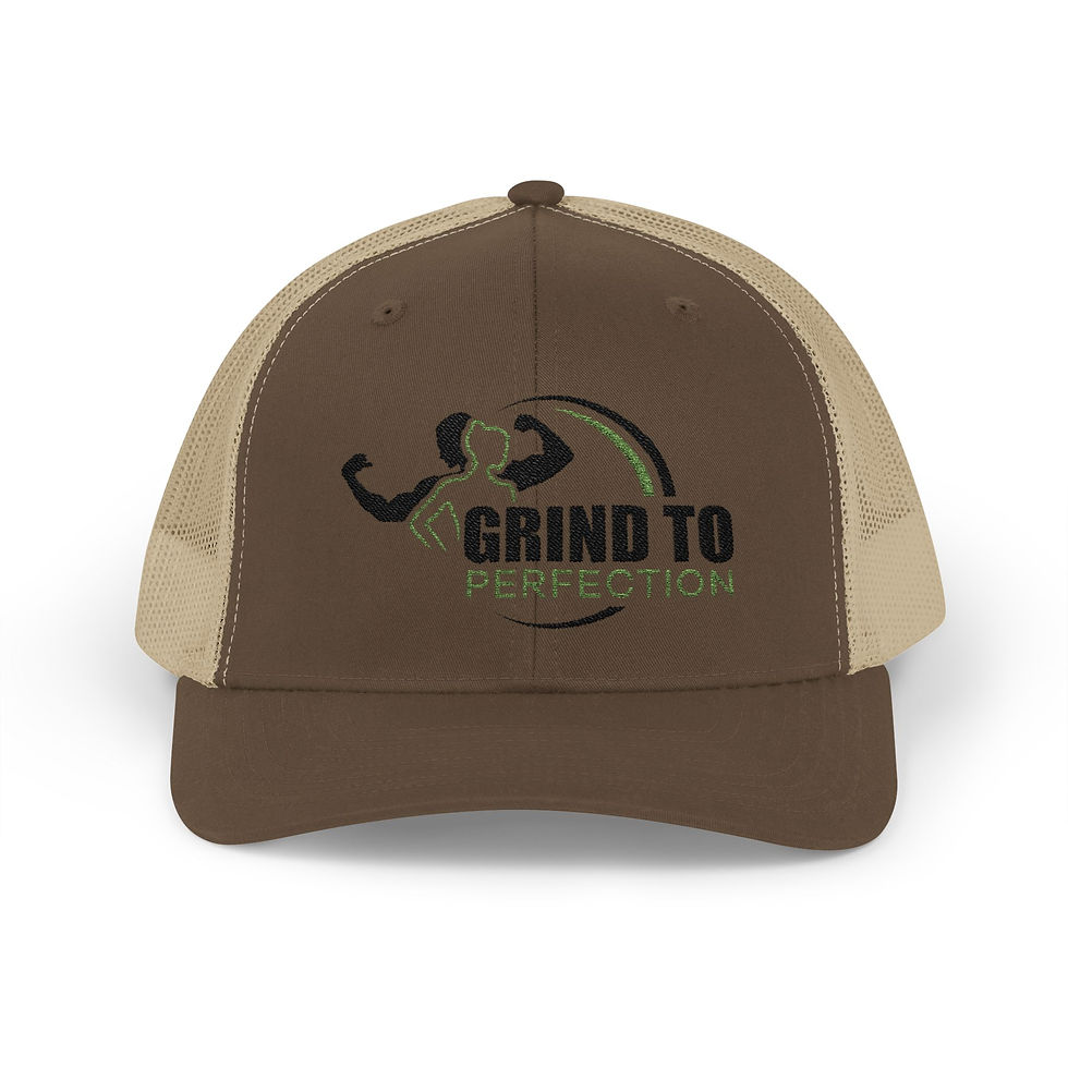 Thumbnail: Grind to Perfection Trucker Hat (White and Green Logo)
