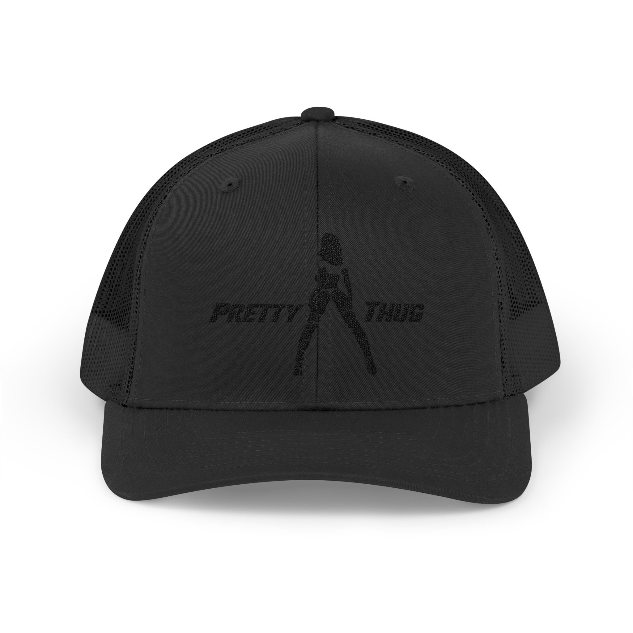 Pretty Thug Trucker Hat (BLK-ON-BLK)