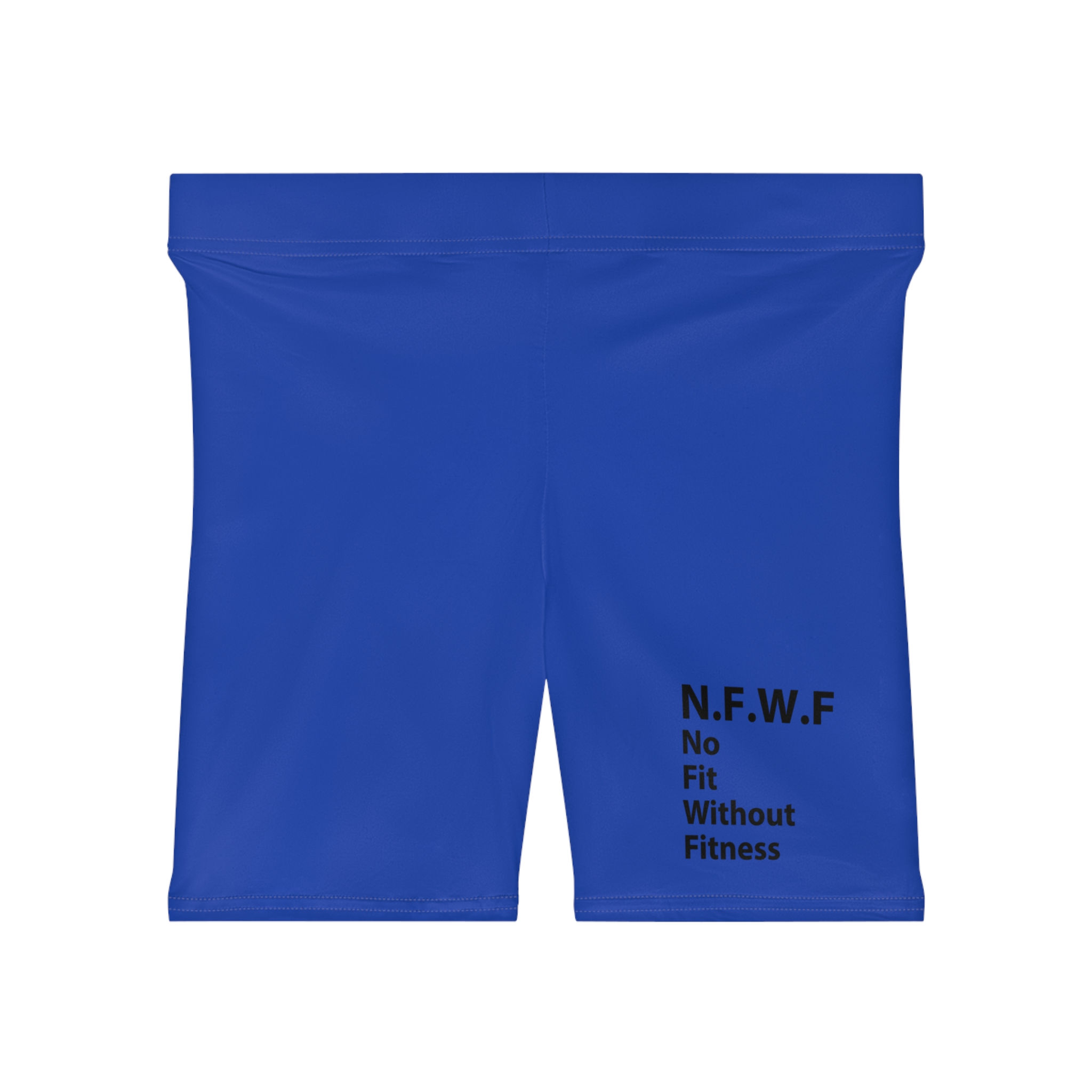 N.F.W.F (No Fit Without Fitness) Women's Blue Sporty Workout Biker Shorts