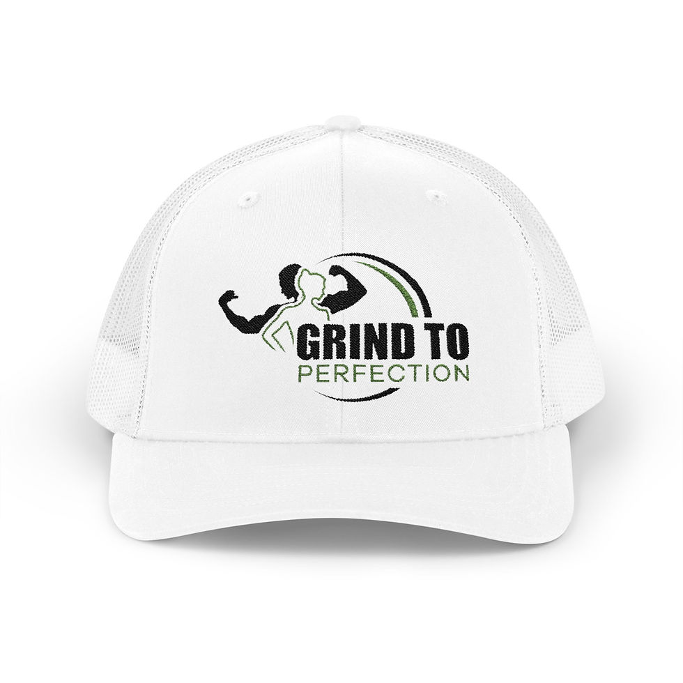 Thumbnail: Grind to Perfection Trucker Hat (White and Green Logo)