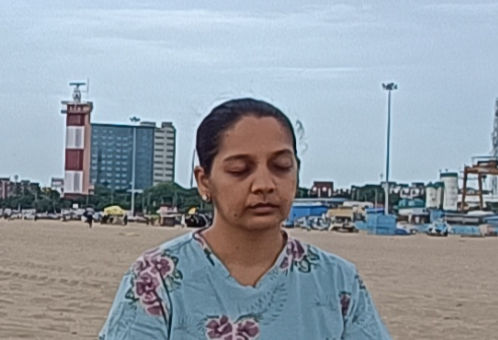 Participant Megha in Beach Sense session created and conducted by Aashish Amalraj in Chennai