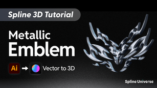 Spline 3D Tutorial: Create a Metallic 3D Emblem with Adobe Illustrator and Spline