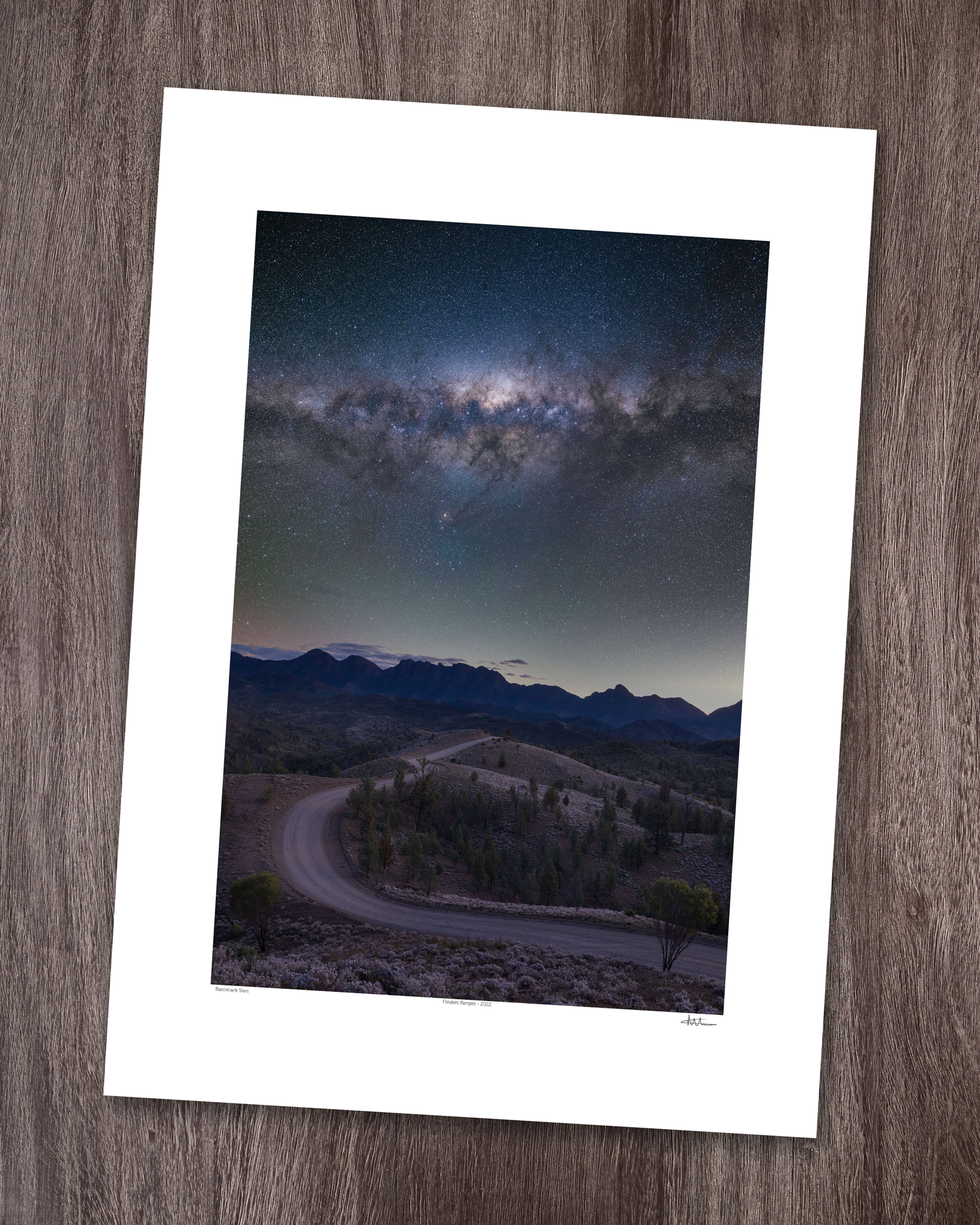 Razorback Stars - A2 Metallic Print + Matboard