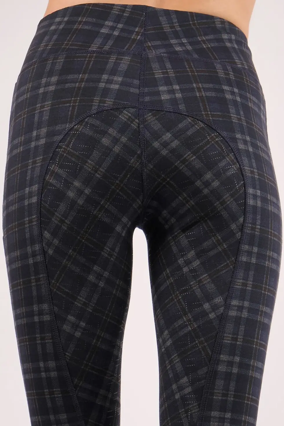 Thumbnail: Montar  Charlot Checkered Highwaisted Leggings - Navy, Fullgrip
