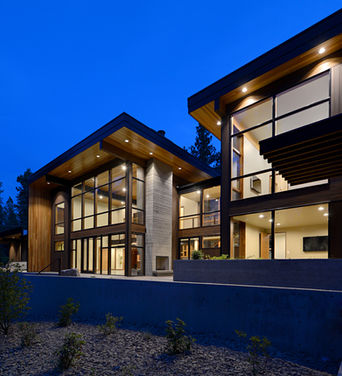 Northwest Modern Contemporary Night Exterior