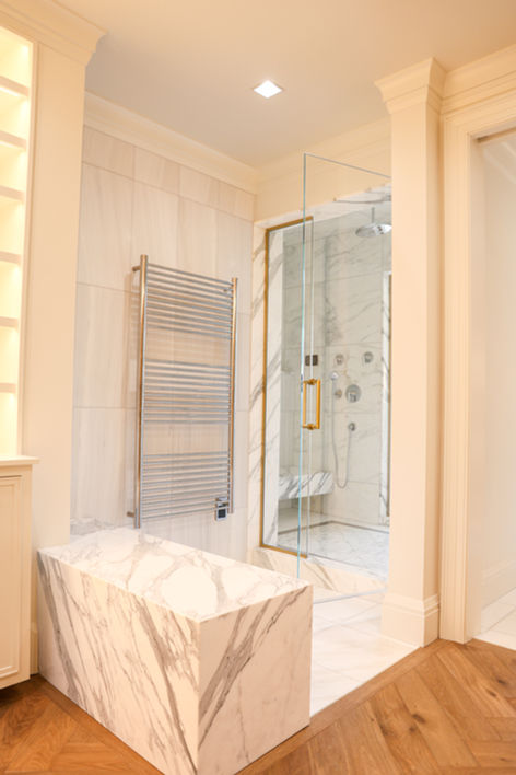 Custom Master Bath - Marble Shower 