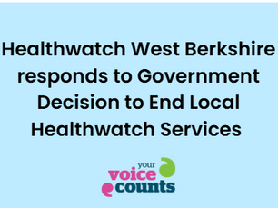 Our Response to Government Decision to End Local Healthwatch Services