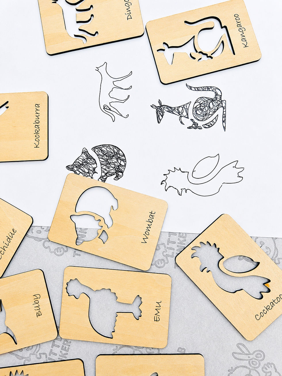 Thumbnail: Australian Animal Playdough Stamps | Wooden Montessori Sensory Stamps | Aussie A