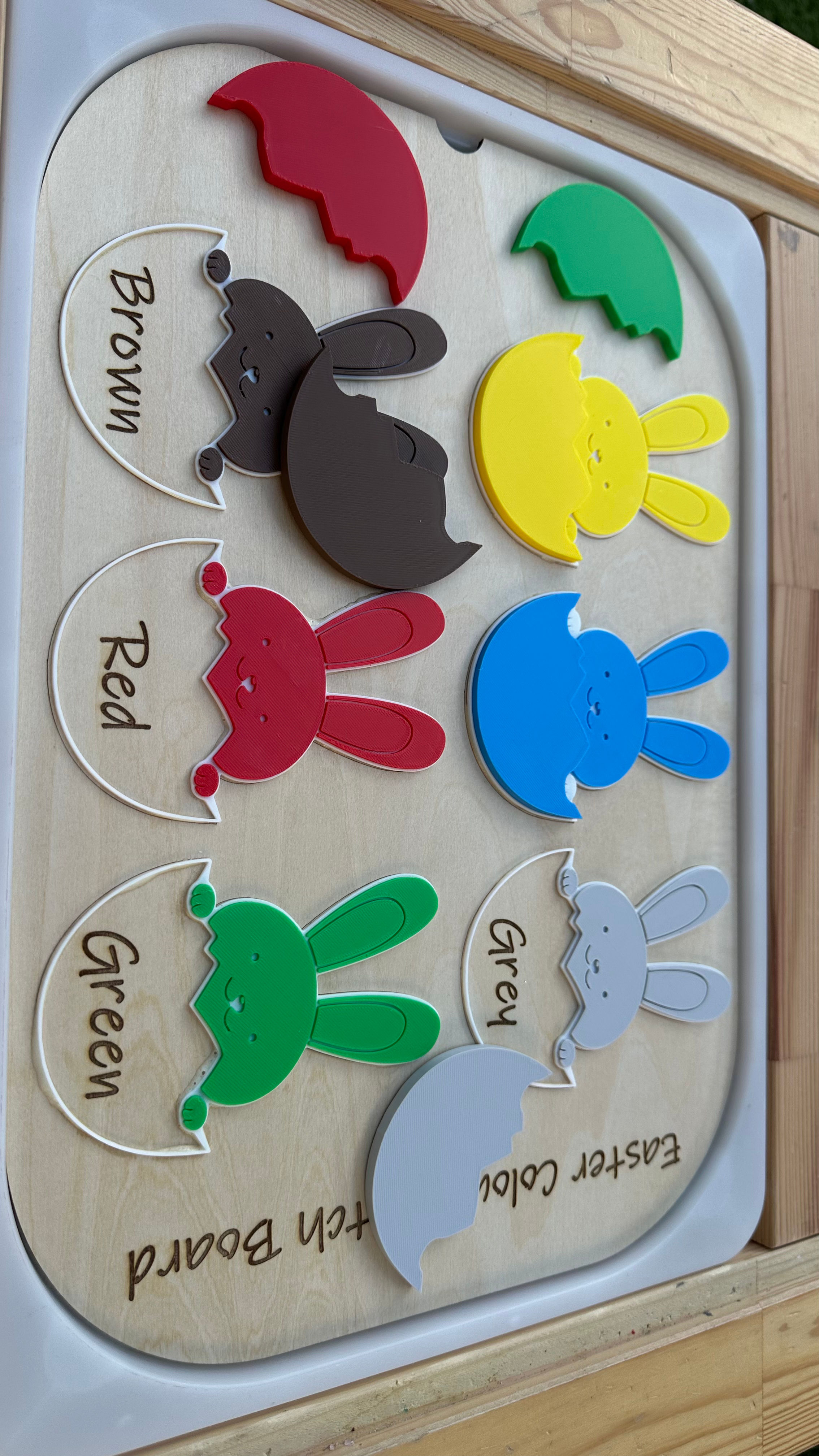 FLISAT Easter Insert Colour Matching Board | Montessori Colour Sorting Toy | Bun