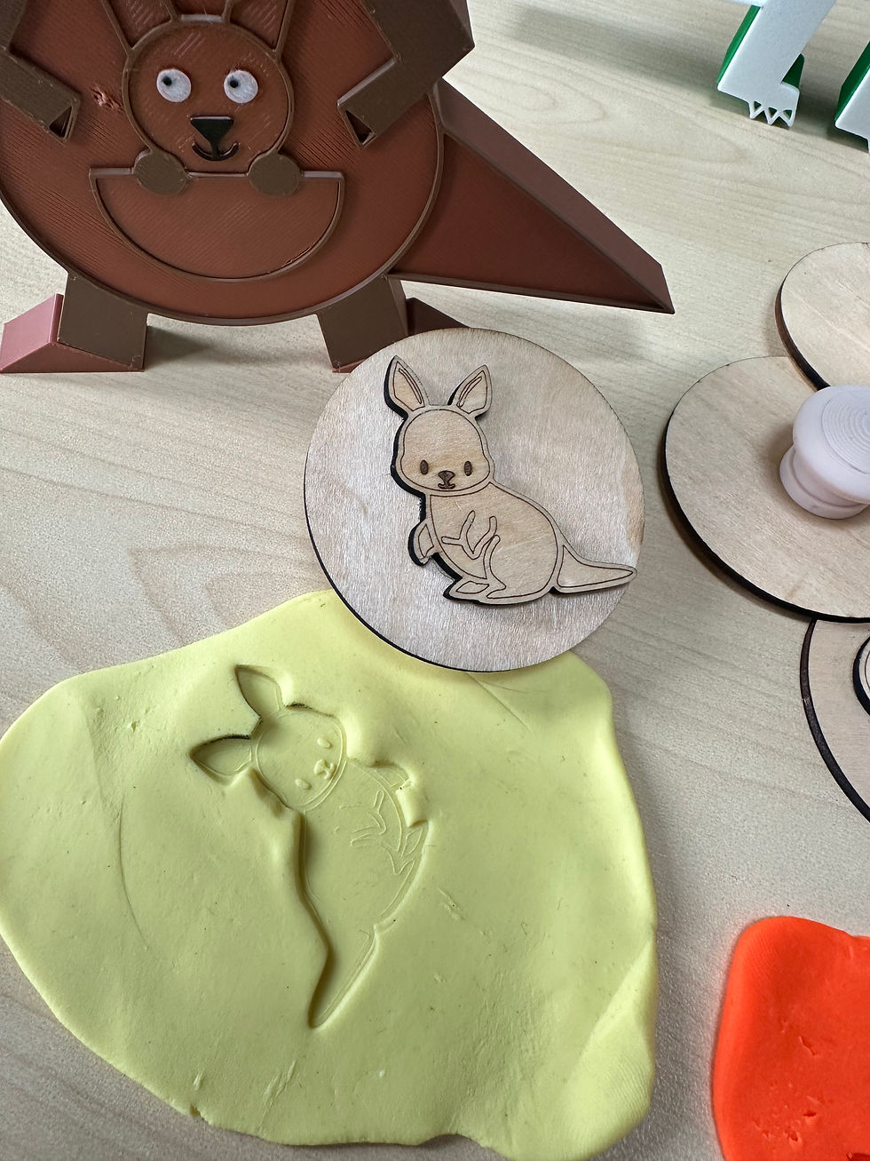 Thumbnail: Australian Animal Playdough Stamps | Wooden Montessori Sensory Stamps | Aussie A