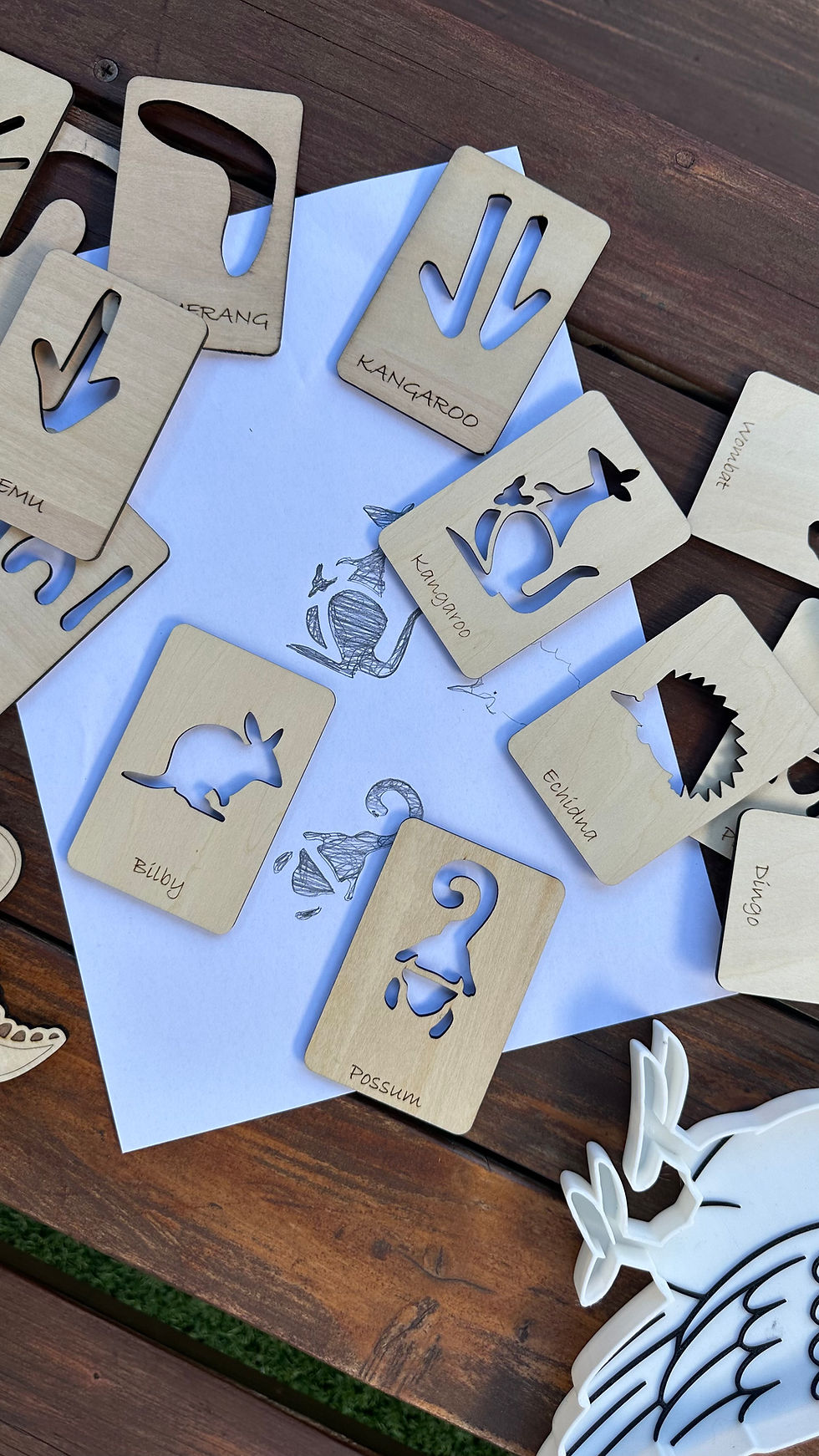 Thumbnail: Australian Animal Stencils | Montessori Animal Tracing Cards | Wooden Animal Lea