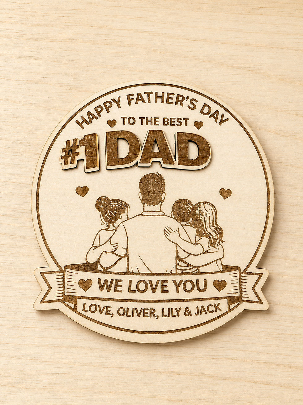 Thumbnail: Personalised Father’s Day Gift | Custom Wooden Plaque, Medal or Desk Sign 