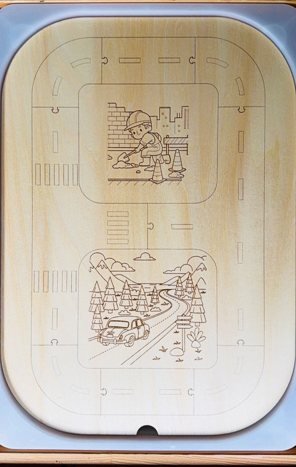 Thumbnail: Road & Construction Play Board – Wooden Small World Play Set for Toddlers