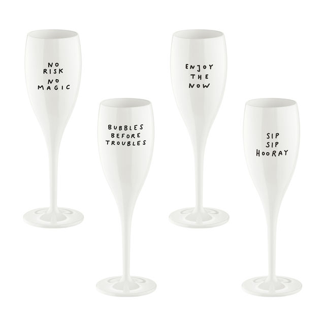Superglas CHEERS No. 1, 4er-Set cotton white