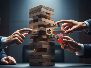 Una moneda de peso mexicano sólida junto a una moneda de Bitcoin que se está desmoronando.