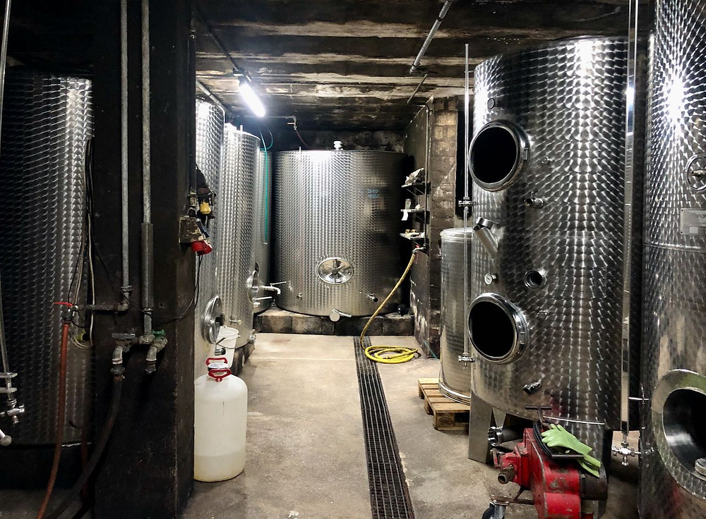Stainless steel tanks in the Peter Schandl Winery, Rust.