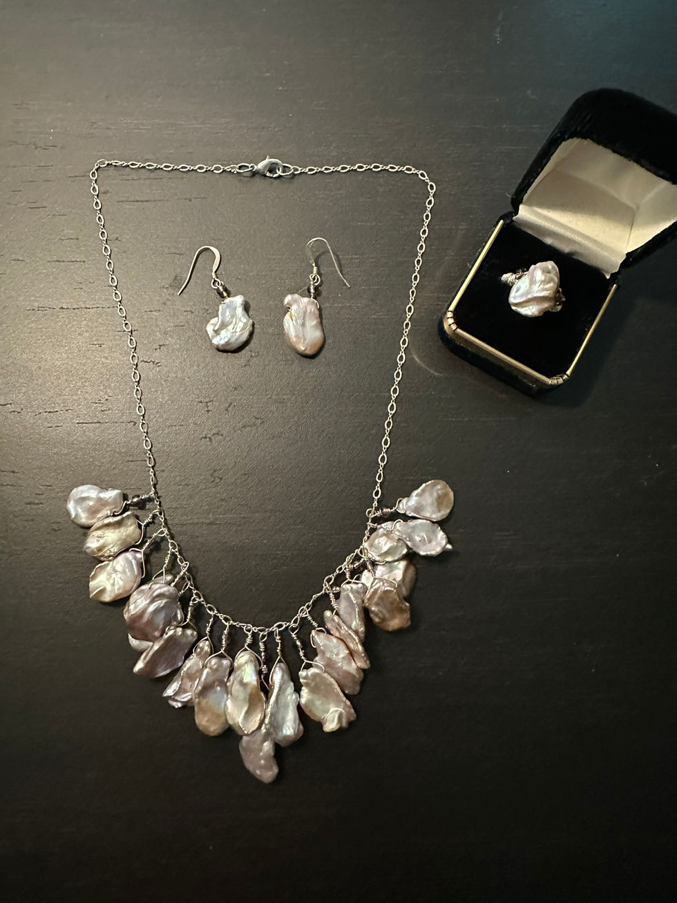 Lavender Keshi Pearl Set_Custom Order