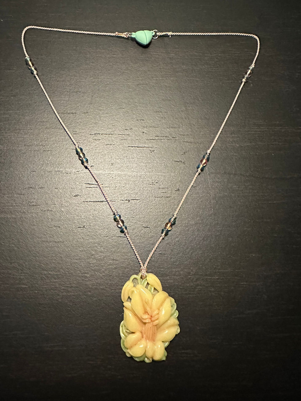 Light Pink Lilly Celluloid Necklace