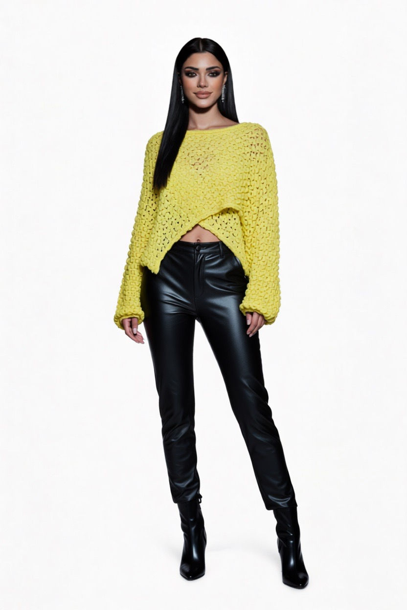 Thumbnail: LACE KNIT CROSS FRONT JUMPER - other colours