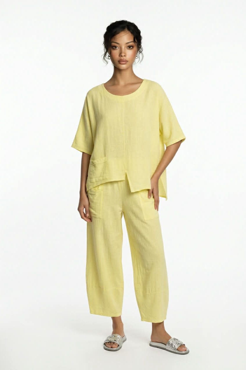 Thumbnail: Elastic Waist Pocket Trousers – Lightweight Relaxed Fit Summer Pants