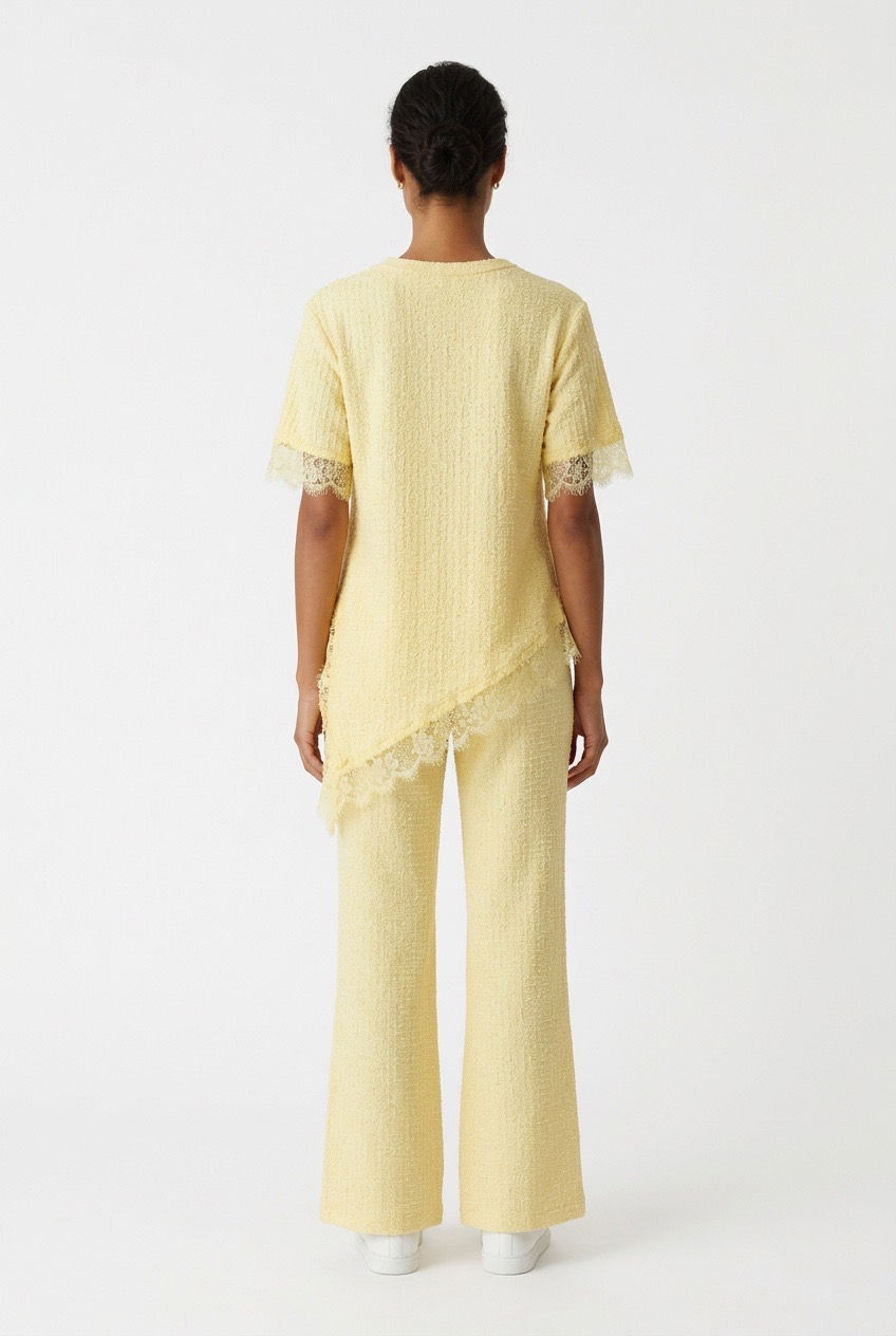 Lemon Made in Italy Lace Edge Asymmetric Co-Ord