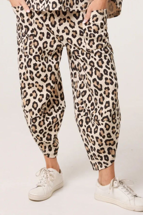 LEOPARD PRINT BARREL LEG TROUSERS 2 colours