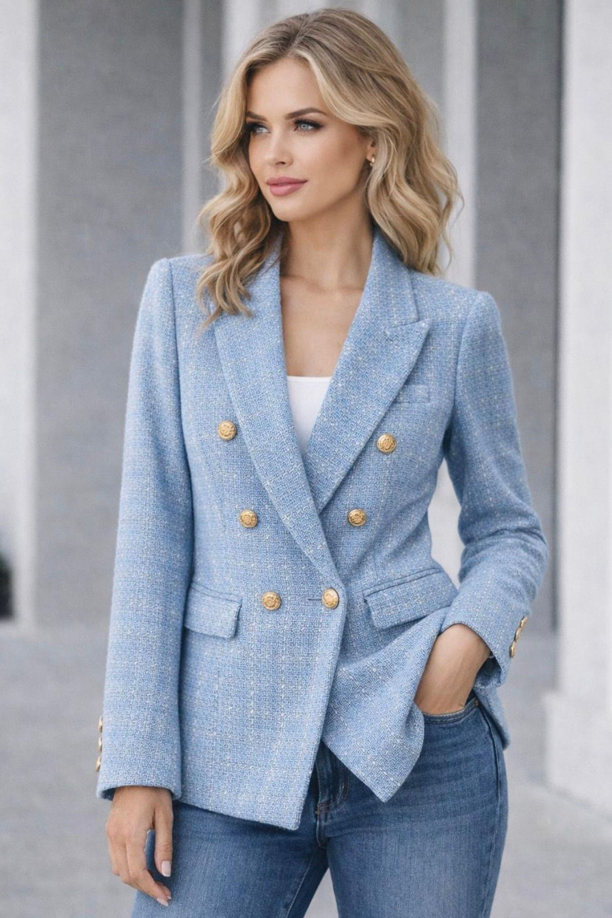WOMENS DOUBLE BREASTED BLAZER tailored fit