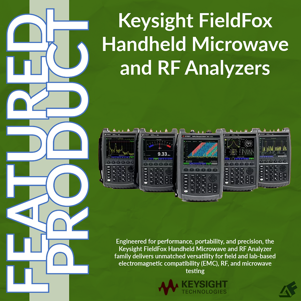 Engineered for performance, portability, and precision, the Keysight FieldFox Handheld Microwave and RF Analyzer family delivers unmatched versatility for field and lab-based electromagnetic compatibility (EMC), RF, and microwave testing. Whether you are conducting pre-compliance EMI scans, verifying shielding integrity, measuring passive
components, or diagnosing interference in complex environments, FieldFox is designed to meet the demands of today’s RF engineers, EMC test professionals, and wireless field technicians.