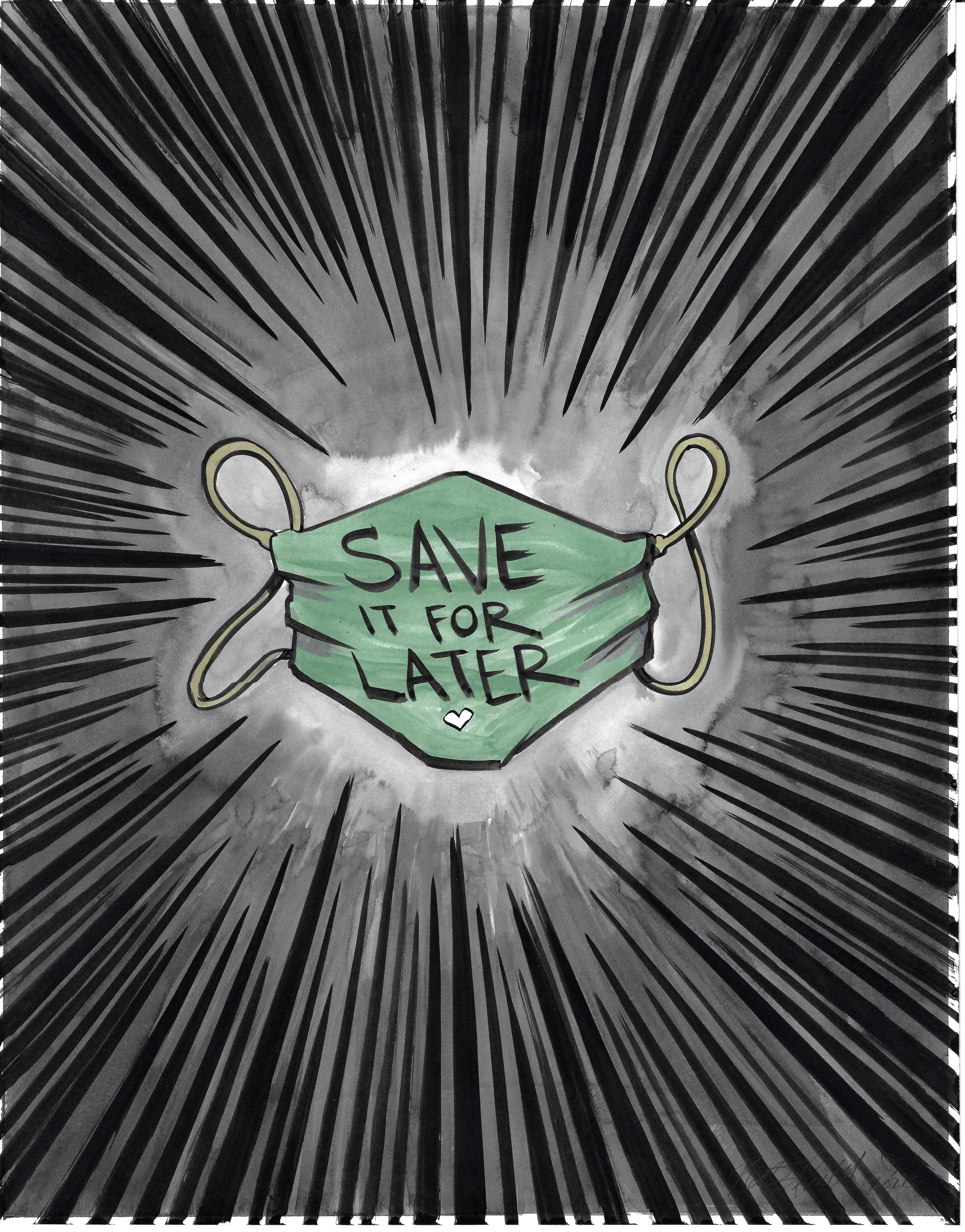 Nate Powell - Save It For Later "Life Mask and Death Mask" Front and Back Cover