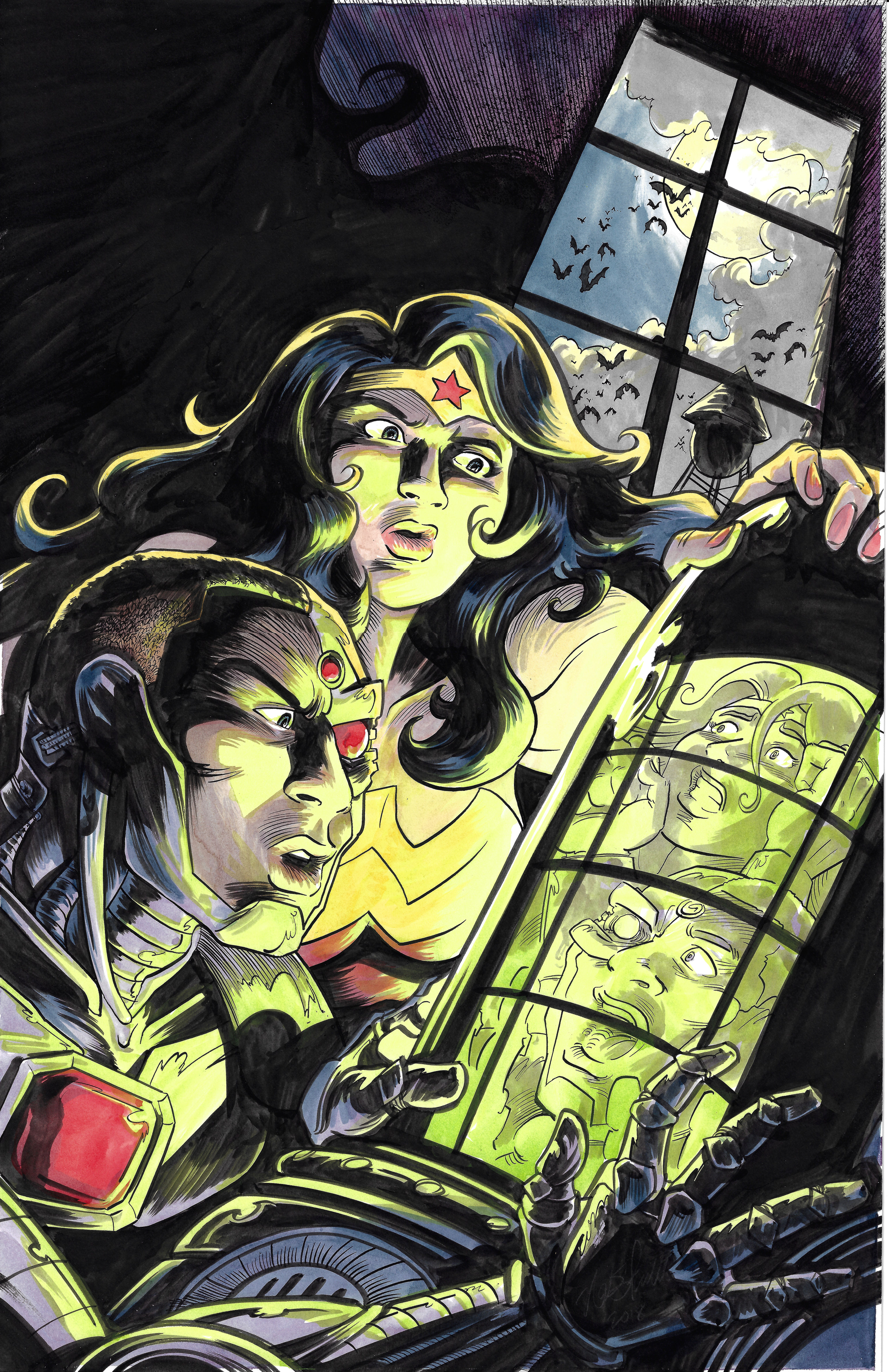 Nate Powell - Black Hammer/Justice League #3 Cover