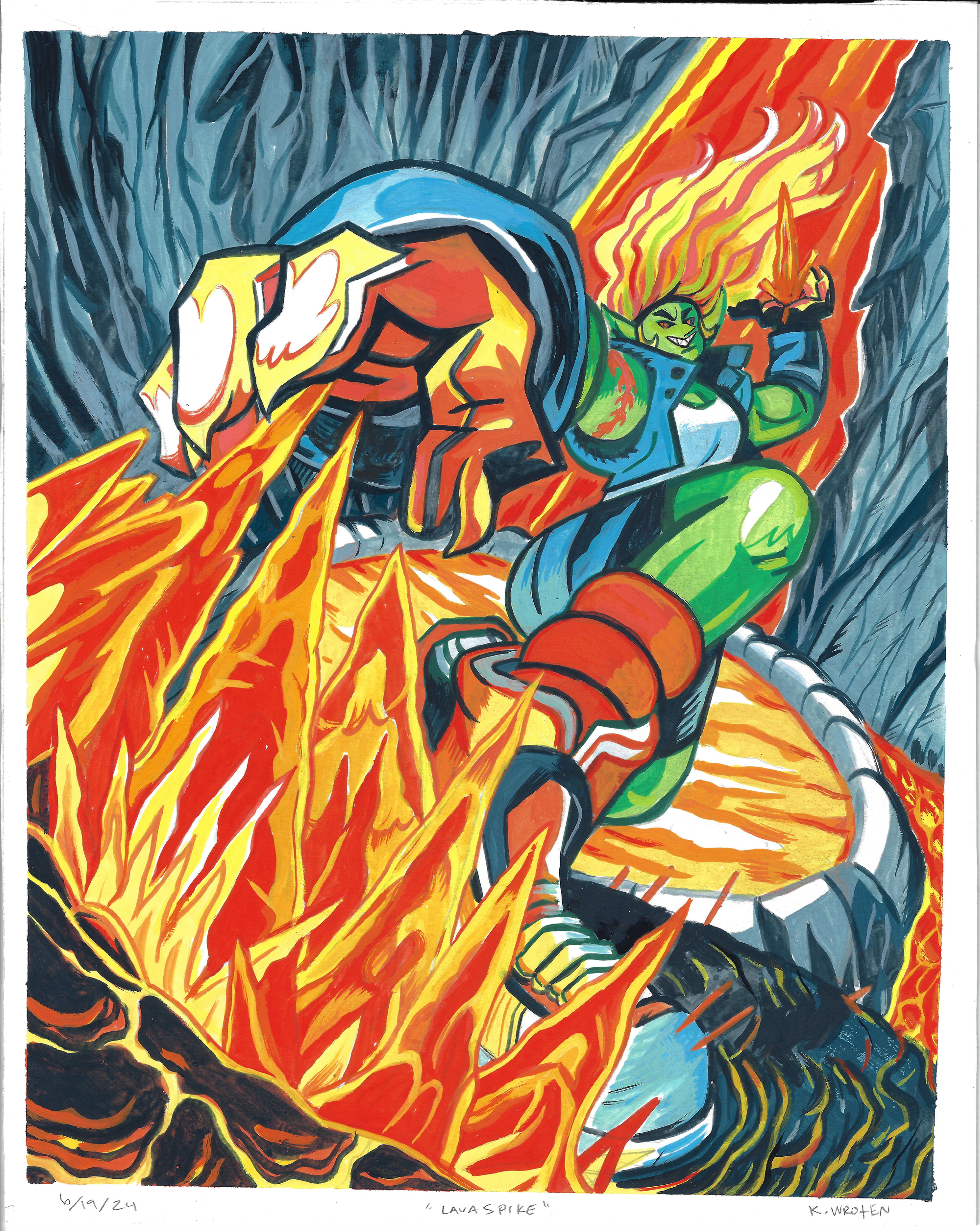 Kenny Wroten - MtG Secret Lair Lava Original Card Art Painting