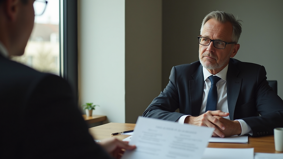 Eye-level view of a real estate investor discussing terms with a seller