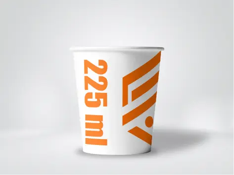 Gobelet papier 225 ml personnalisé, format intermédiaire pour boissons chaudes.