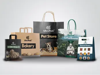 Sac papier standard personnalisable pour boutique et à emporter