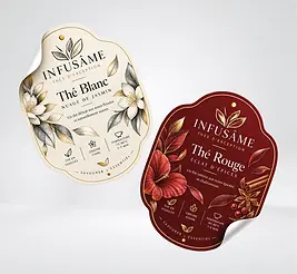étiquette personnalisé pour du thé