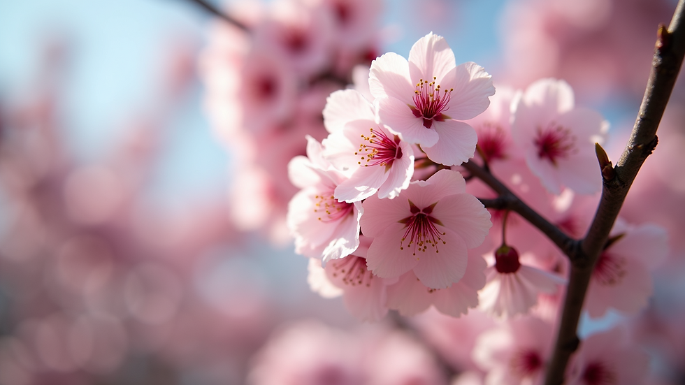 Close-up view of cherry blossoms during the Grafton Cherry Blossom Festival