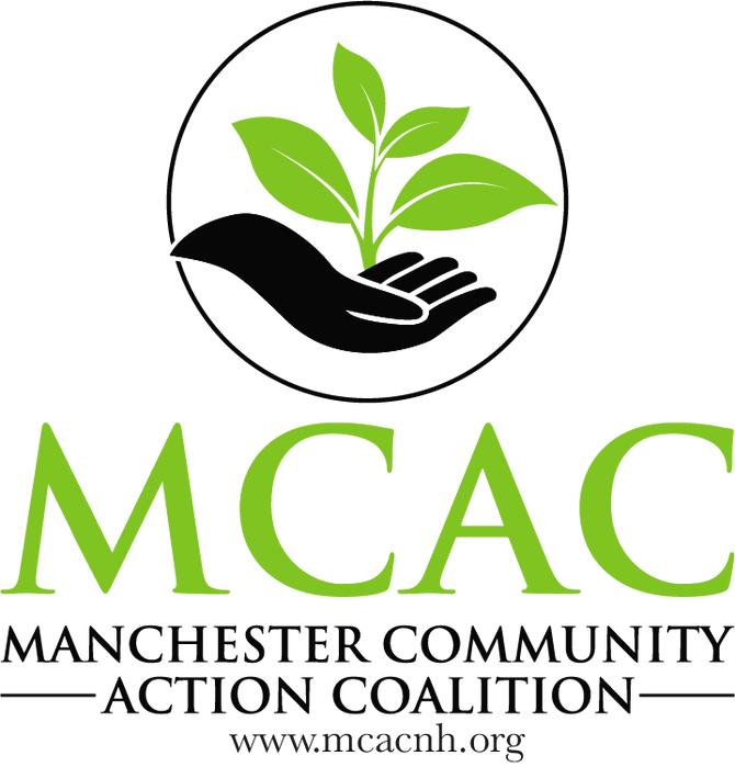 MCAC logo featuring green leaves, text, and a black background. Website address included.