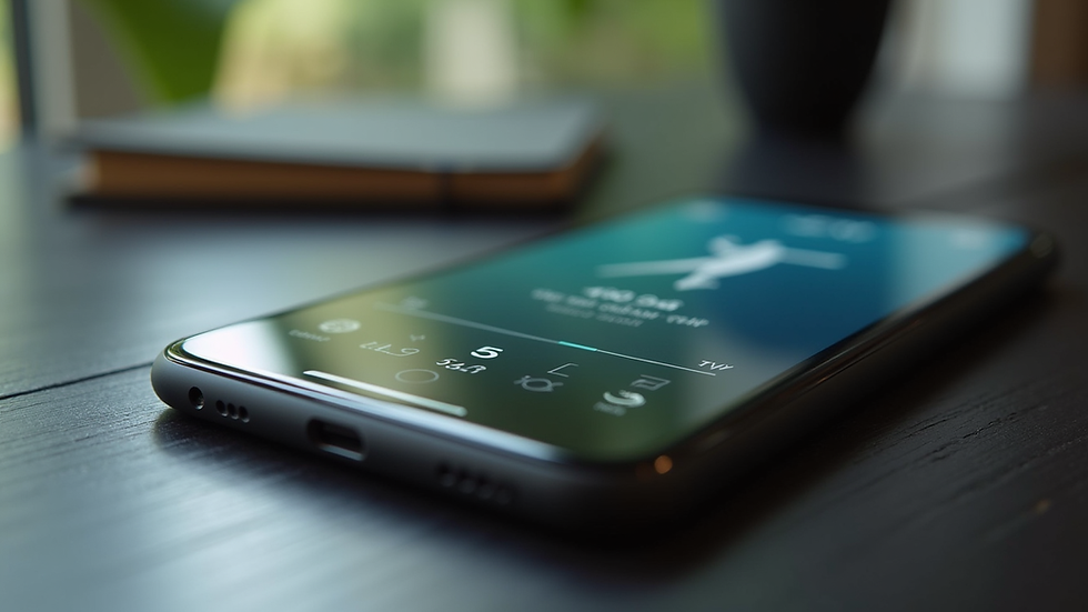 Close-up view of a smartphone displaying a workout app