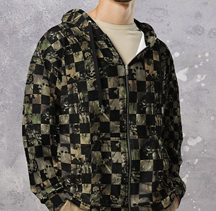 MUCHLIKEFALLING Camo Zip Hoodie