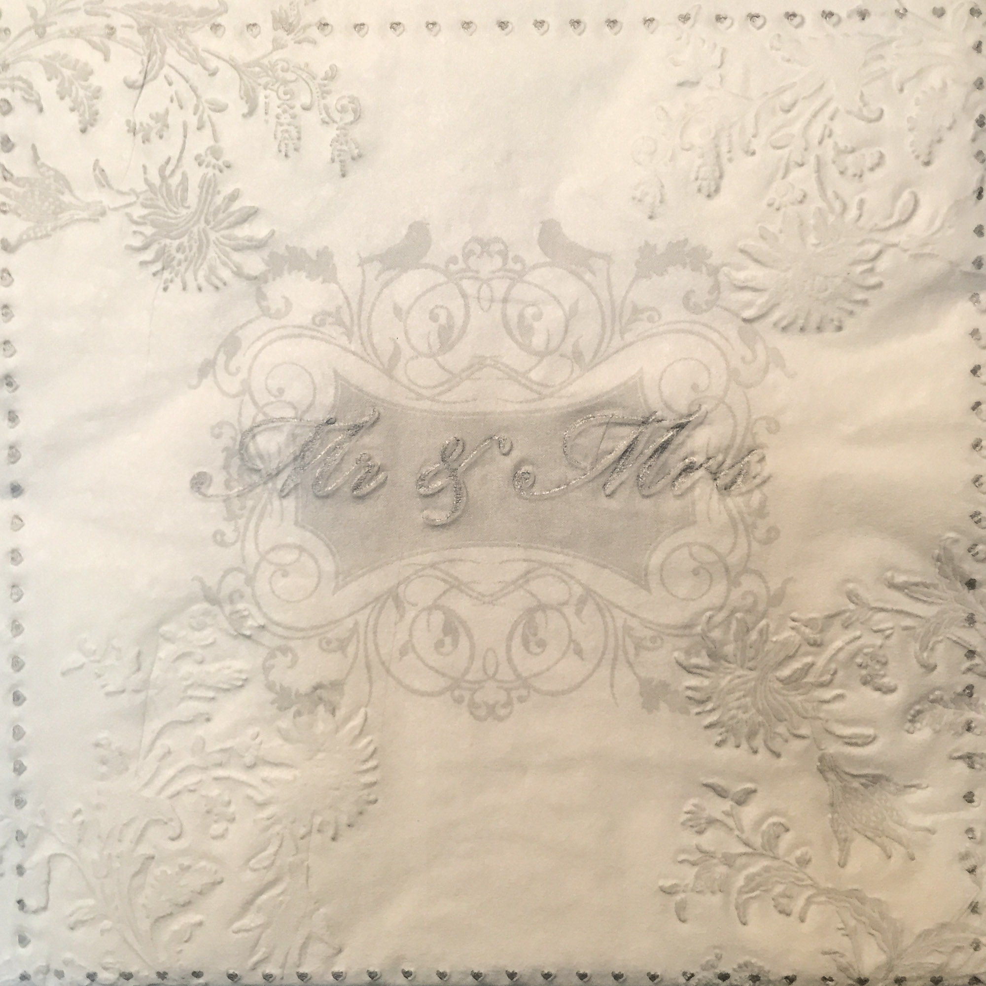 餐巾Napkin - N-24074 - Moments Mr. Mrs. Silver