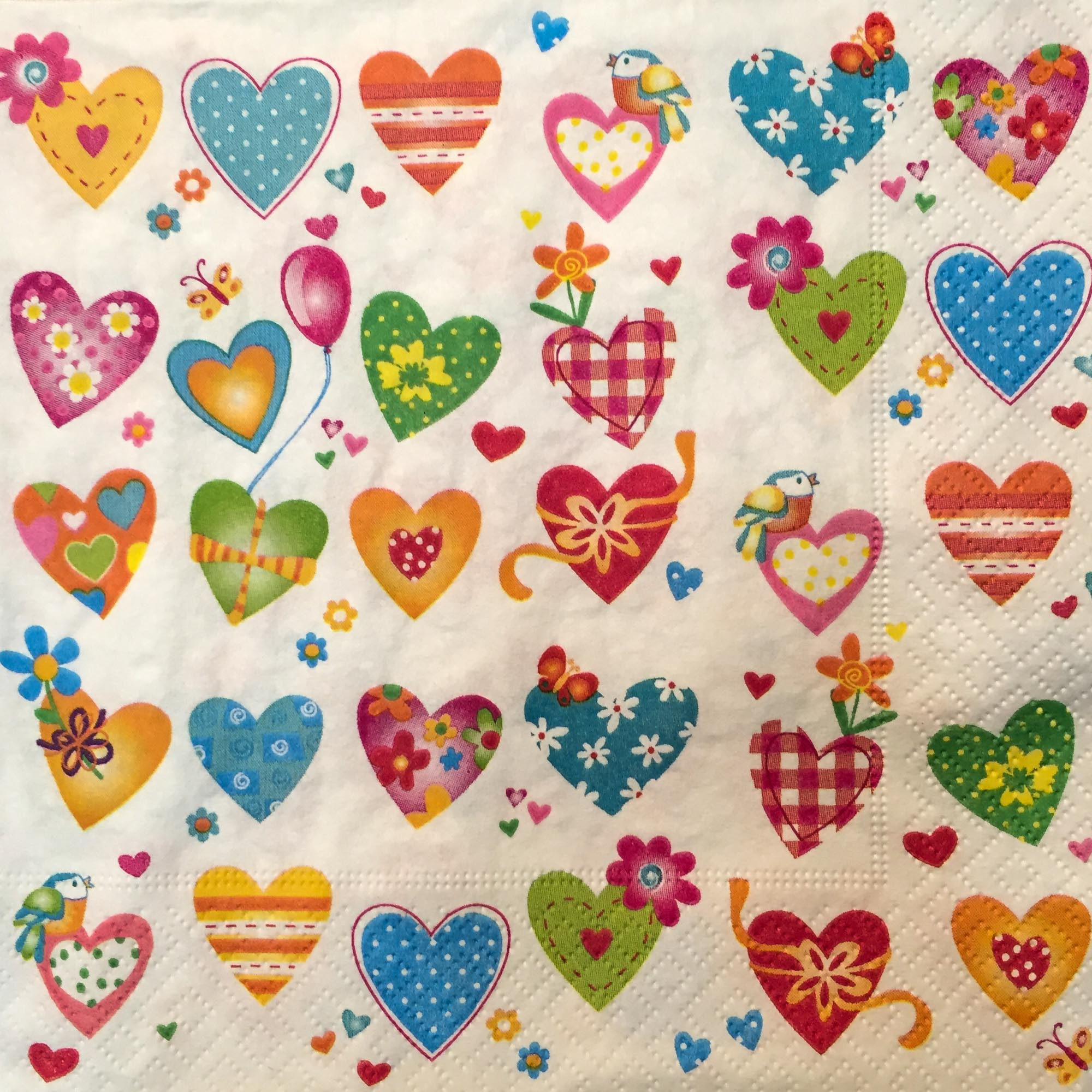 餐巾Napkin - N-200359 - Colourful Hearts