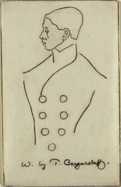 Portrait of William Nicholson, James Pryde, (lithograph), The Studio, vol XII, 1898