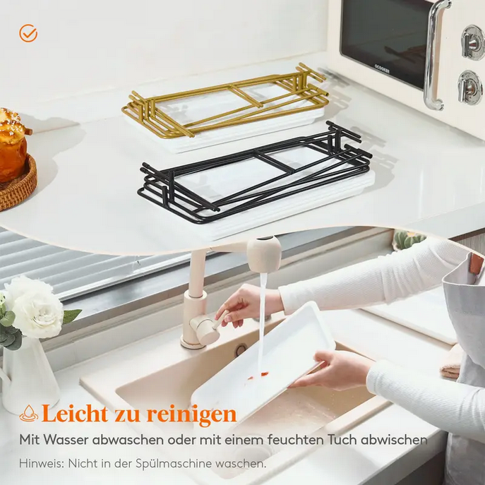 Miniaturbild: 3-stöckiges Serviertablett mit klappbarem Metallgestell Vielseitige Präsentation