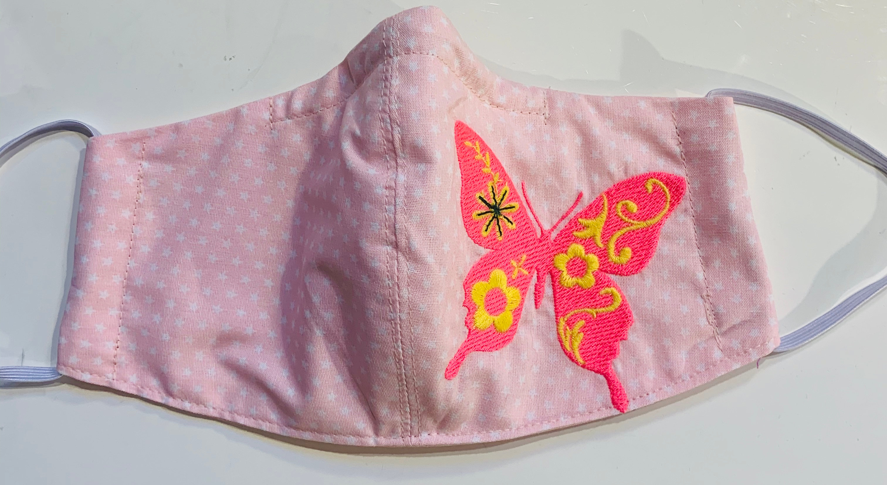 f/ür den Au/ßenbereich Schmetterlings-Mundschutz aus Baumwolle Rosa