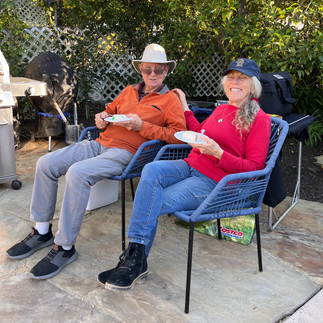 Lynne Sherman and Bill Paxson enjoying the food