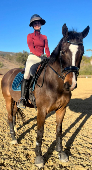 Susan on her bay mare Lady Lupita